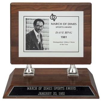 1981 Dave Bing “Distinguished Athlete Citizen of the Year” Award Presented By March of Dimes Sports Award (Bing LOA)